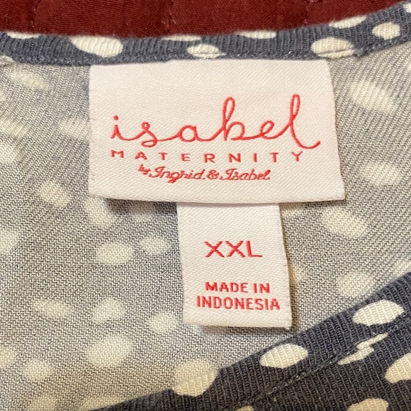 Isabel Maternity Navy and White Long Sleeve Dress XXL - Picture 5 of 6